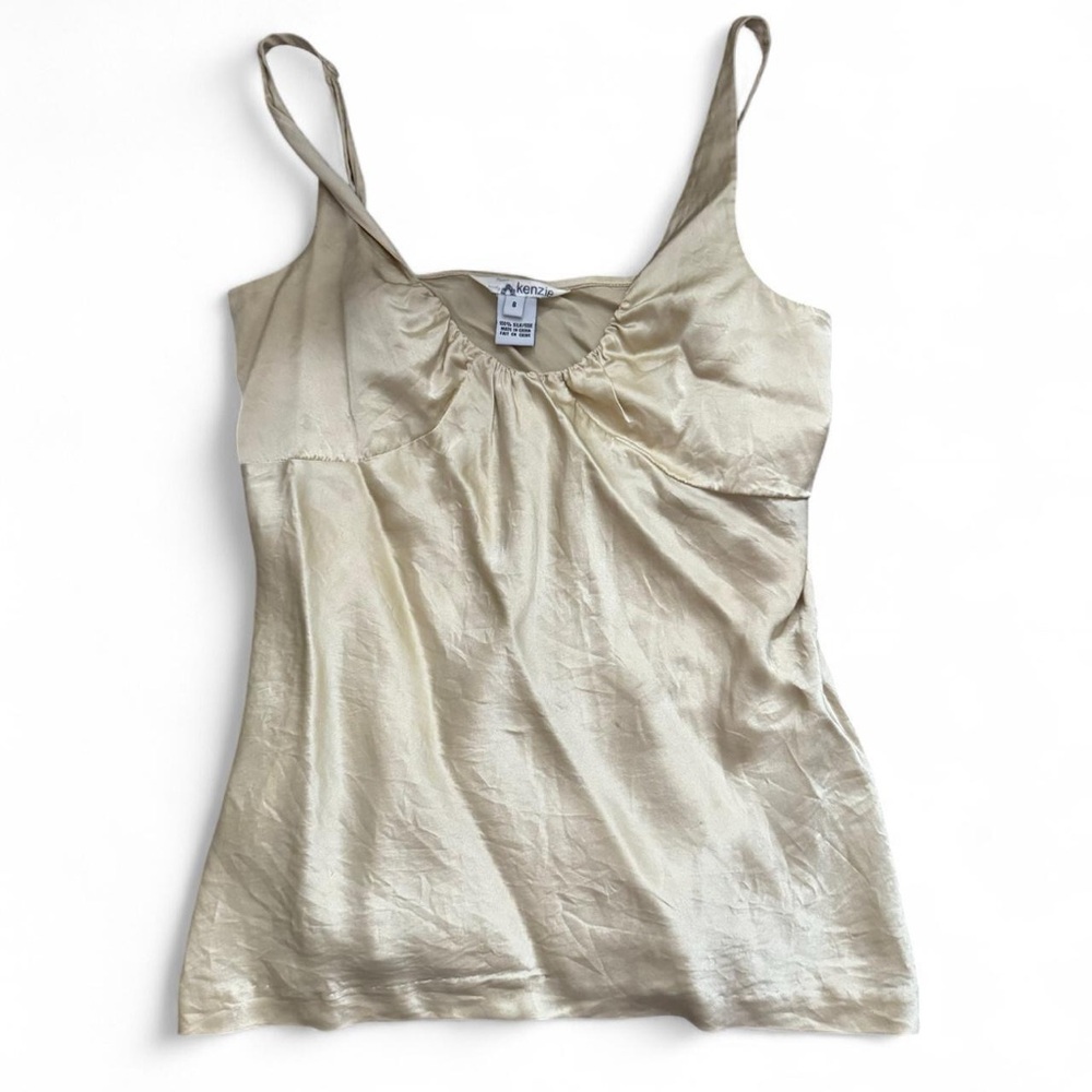 VINTAGE Kenzie Tan Ruched Fitted Camisole Top